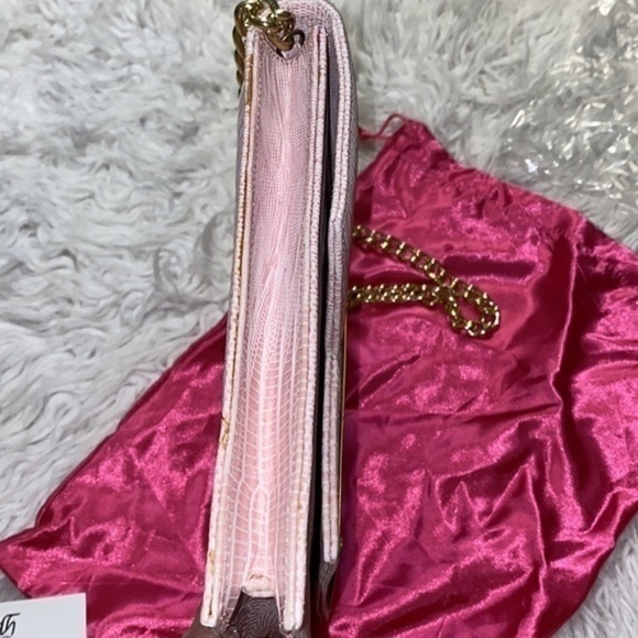 24k plated like new Dareen Hakim LE Monaco ROSE crossbody clutch Italian leather - Picture 12 of 14